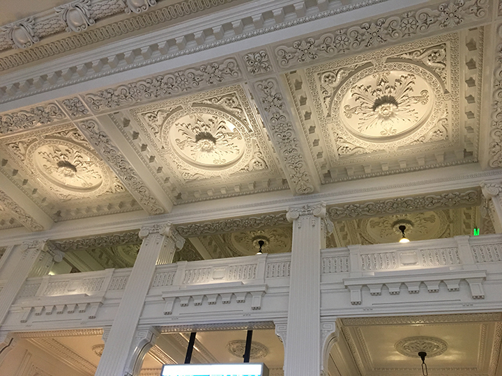 ceiling of the train station