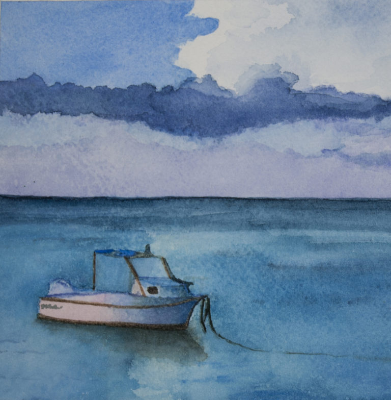 Boat on the Caribbean Sea